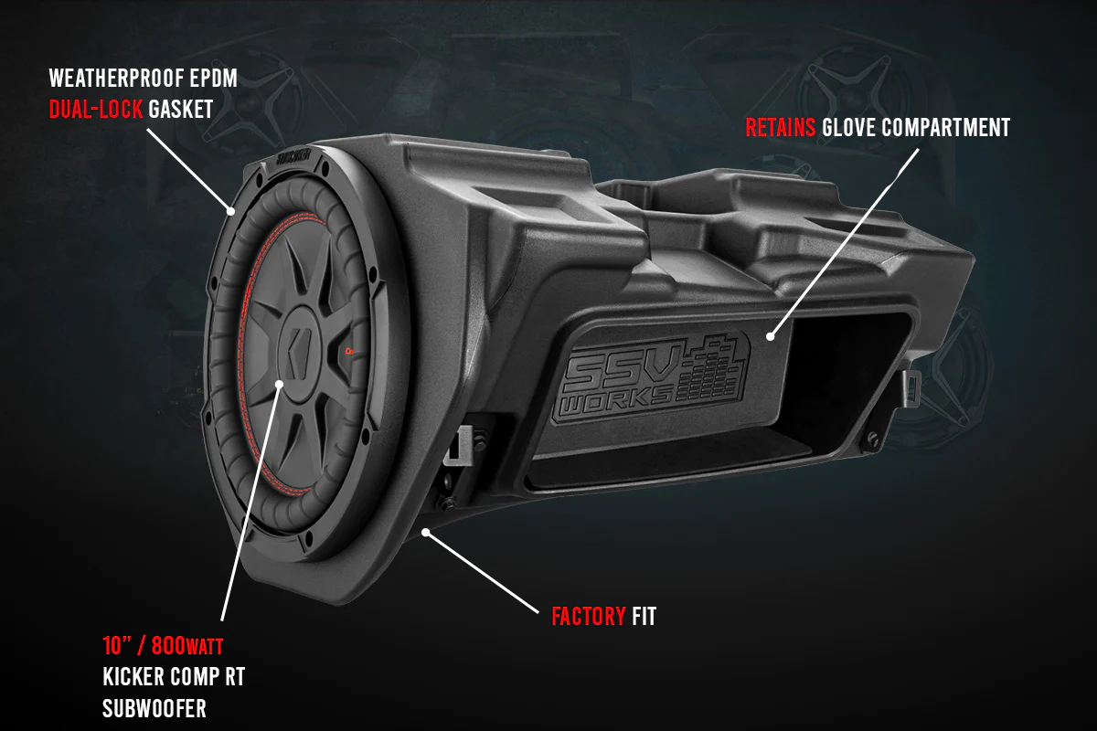 SSV Works Kicker 3-Speaker Plug-&-Play System for Ride Command - 2014-2023 Polaris RZR