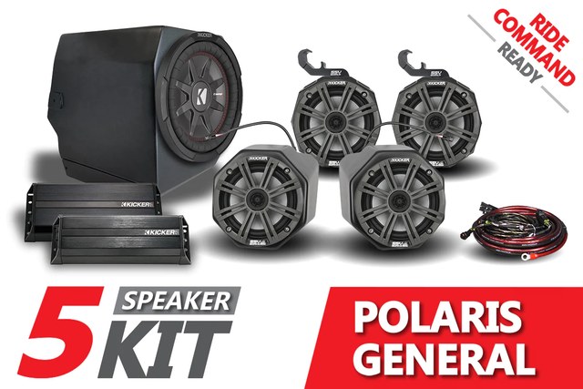 SSV Works Kicker 5-Speaker Plug-&-Play System for Ride Command - 2016-2020 Polaris General
