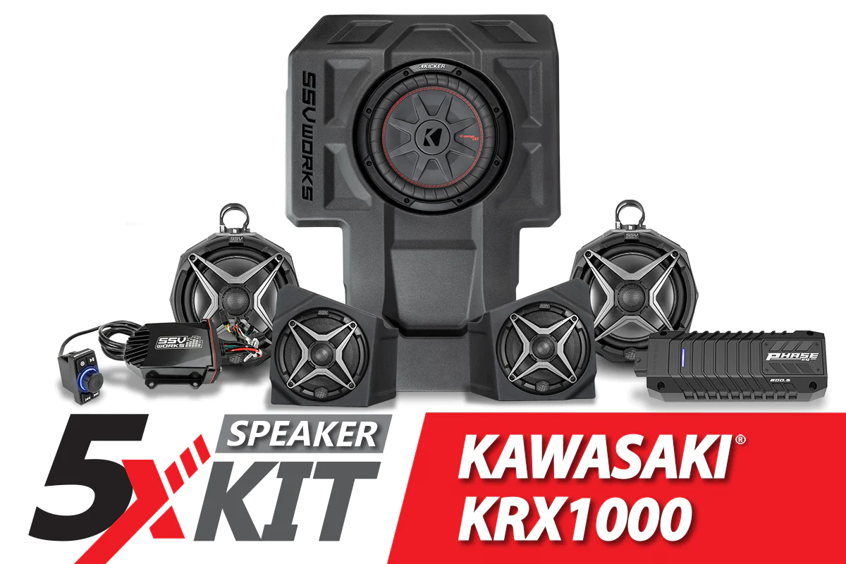 SSV Works '20-'24 Kawasaki KRX 1000 2-Seater Phase X 5-Speaker Audio-Kit