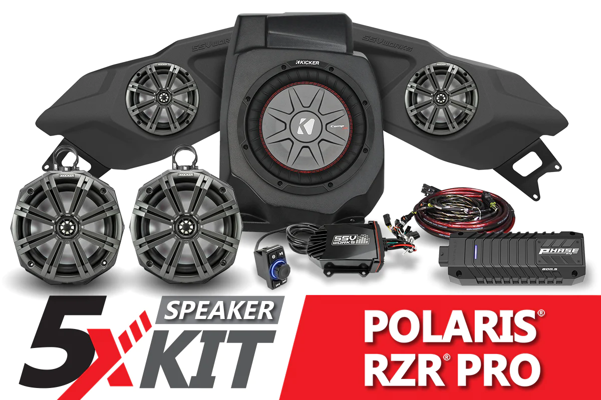 SSV Works Phase X Kicker 5-Speaker Plug-&-Play System - 2020-2023 Polaris RZR Pro
