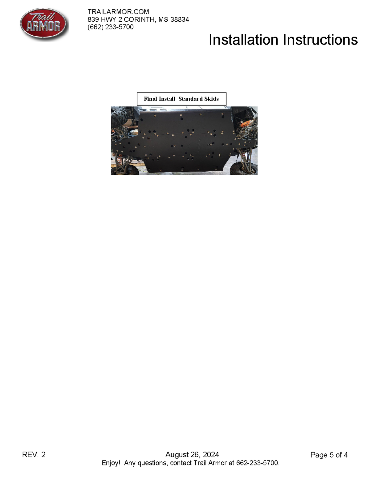 Trail Armor '17-'25 Polaris General 4 1000/XP 4 1000 Full Skid Plates
