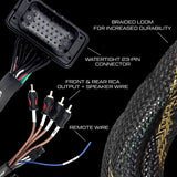 UTV Stereo RZR Pro Series Ride Command Front & Rear RCA Output + Speaker Wire & Remote