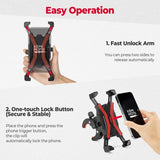 Kemimoto Universal Roll Bar Phone Holder 360°Adjustable with Button Lock