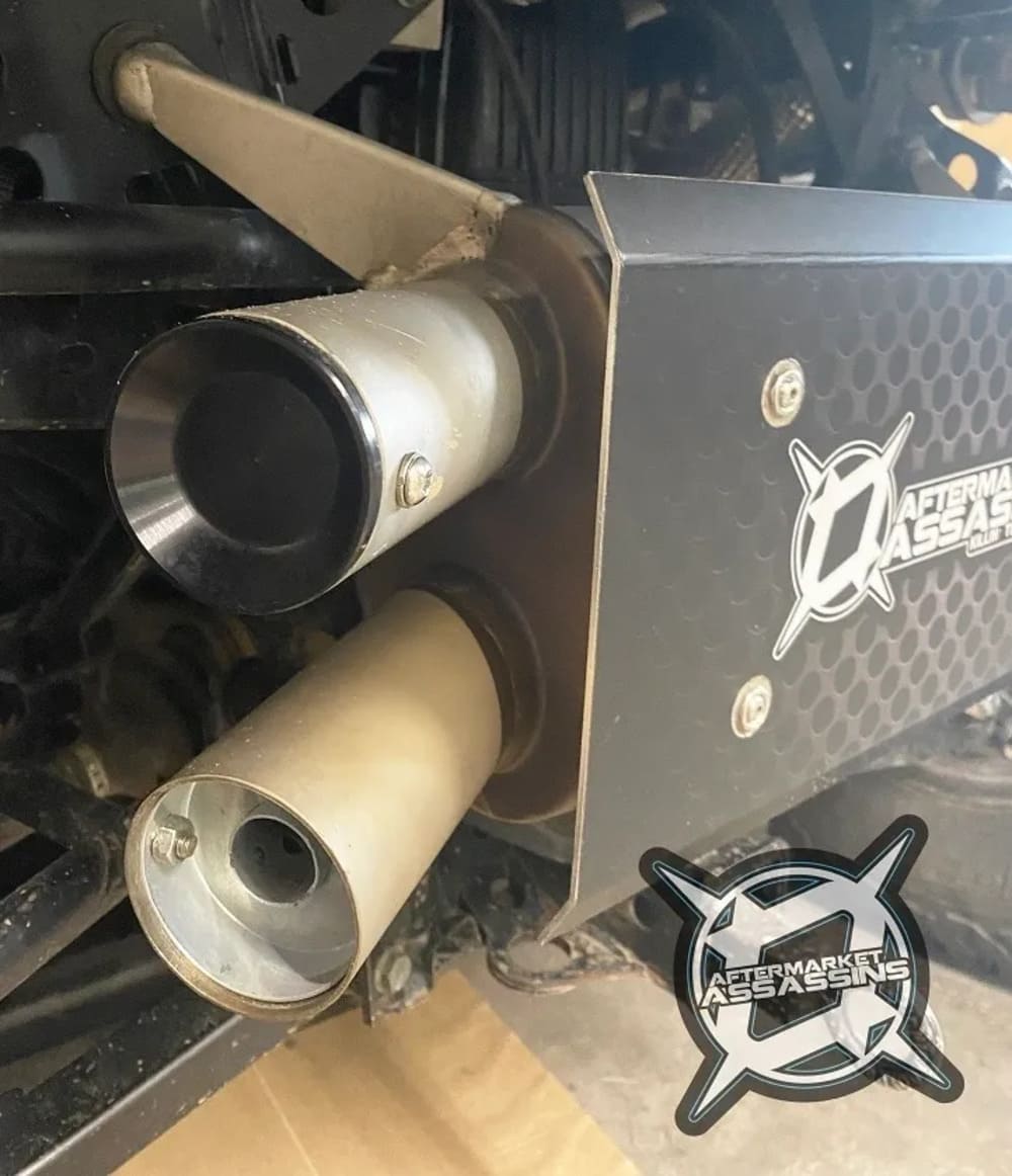 Aftermarket Assassins '18+ Polaris Ranger XP 1000 Rear Mount Stainless Slip-On Exhaust
