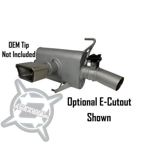 Aftermarket Assassins '22-'25 Polaris RZR Pro R 4 Cylinder Slip-On Exhaust with Center Exit & 3" Side Dump