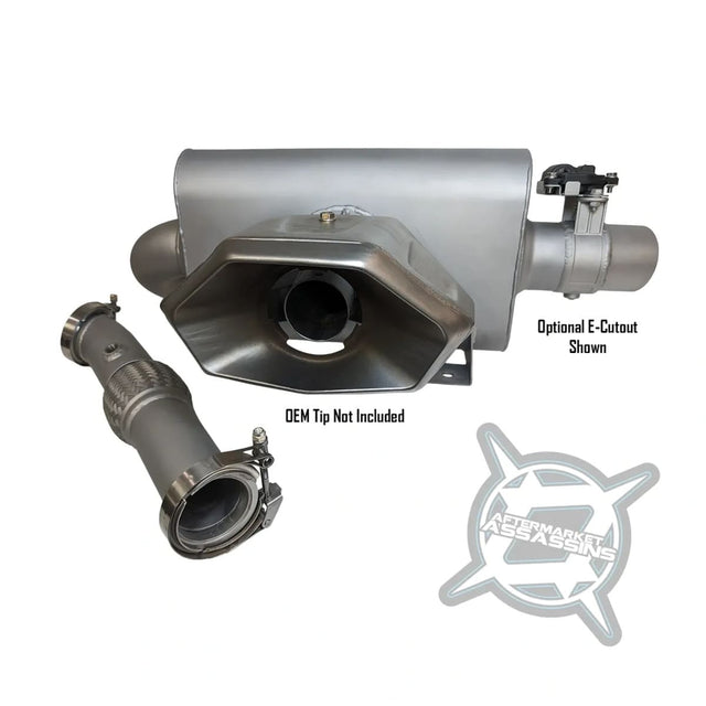 Aftermarket Assassins '24 Can-Am Maverick R Full Exhaust with Center Exit & 3" Side Dump