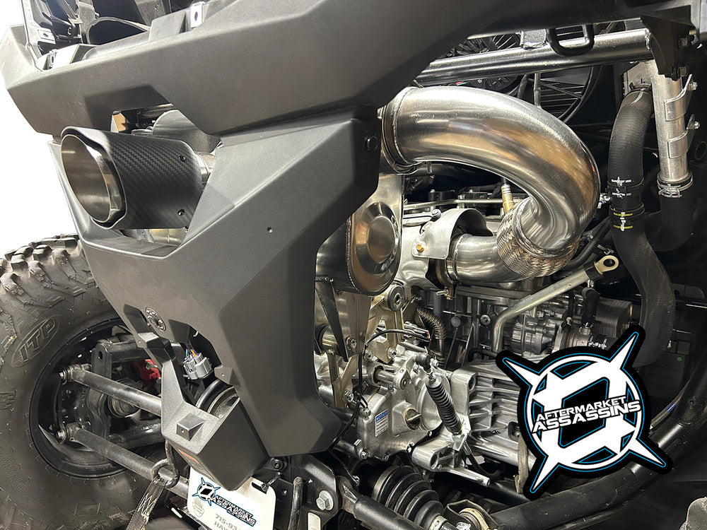 Aftermarket Assassins '26+ CFMoto ZForce Z10 Full Exhaust with Center Exit & 3″ Side Dump
