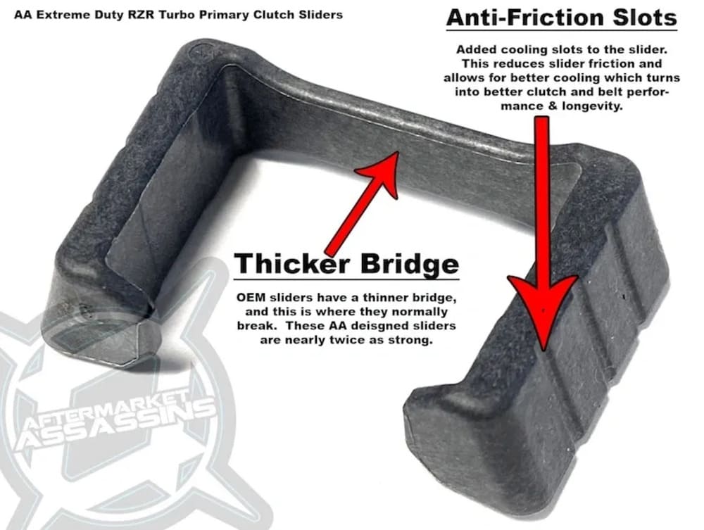 Aftermarket Assassins '16-'20 Polaris RZR XP Turbo Extreme Heavy Duty Primary Clutch Sliders