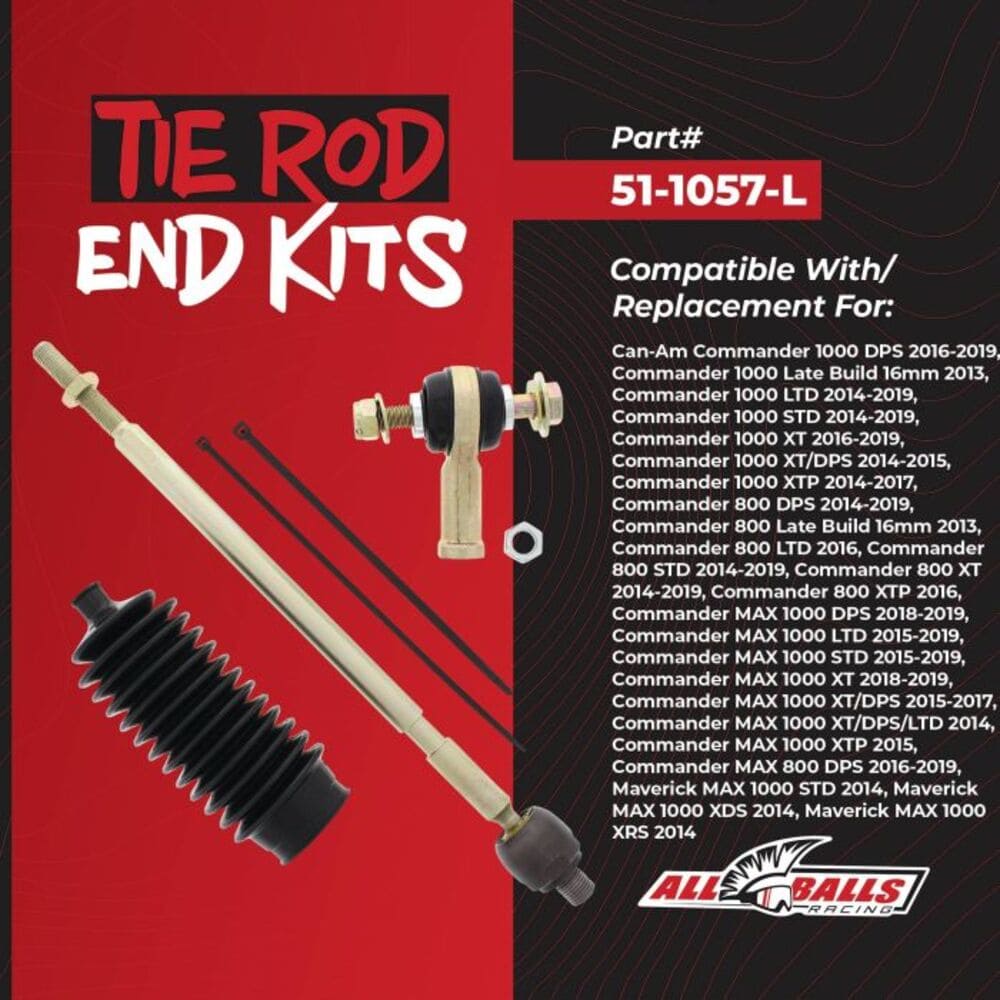 All Balls Racing '14-'19 Can-Am Commander Left Tie Rod End Kit