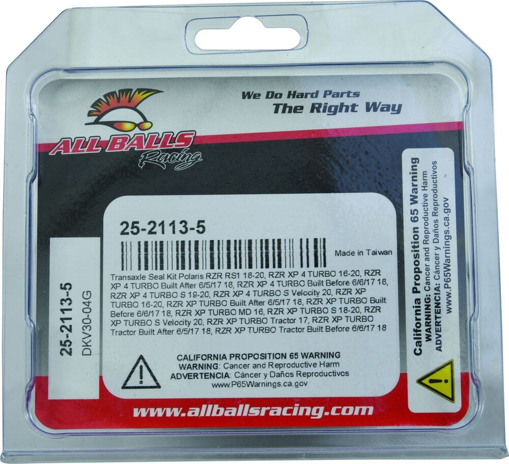 All Balls Racing '18-'22 Polaris RZR RS1 Transaxle Seal Kit