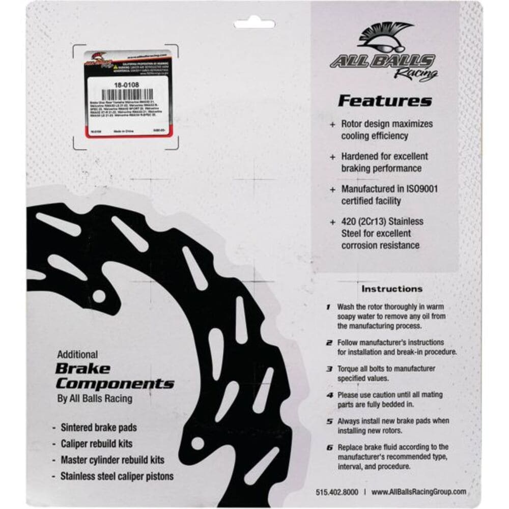 All Balls Racing '19-'25 Yamaha Wolverine RMAX Brake Rotor