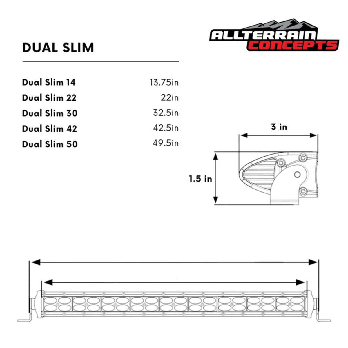 All Terrain Concepts Dual Slim Series Light Bars