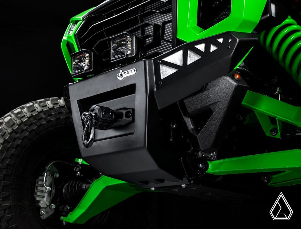 Assault Industries '26+ Kawasaki Teryx H2 Winch-Ready Aluminum Plate Front Bumper