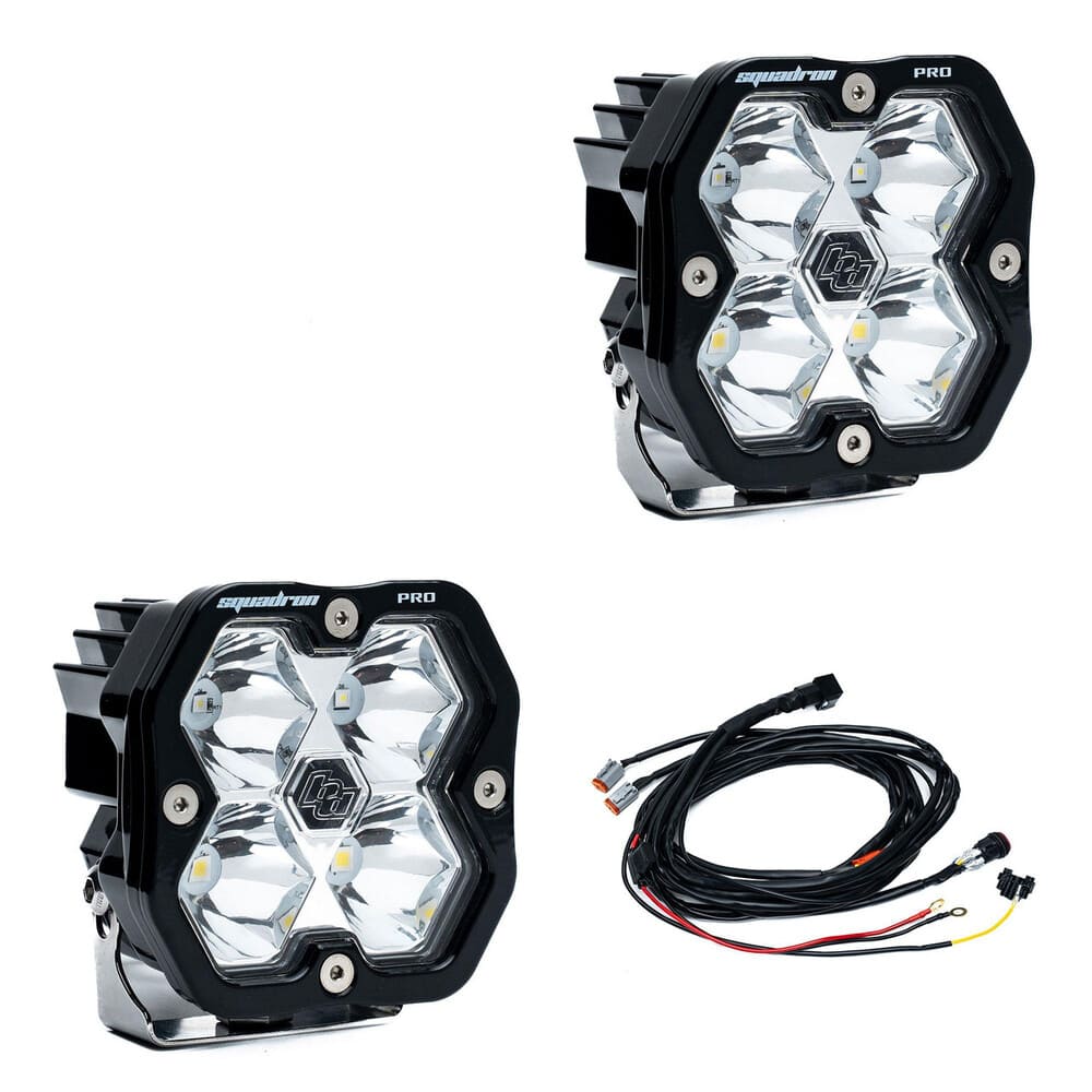 Baja Designs Squadron 2.0 Pro Black Universal Auxiliary LED Pod Light - Pair