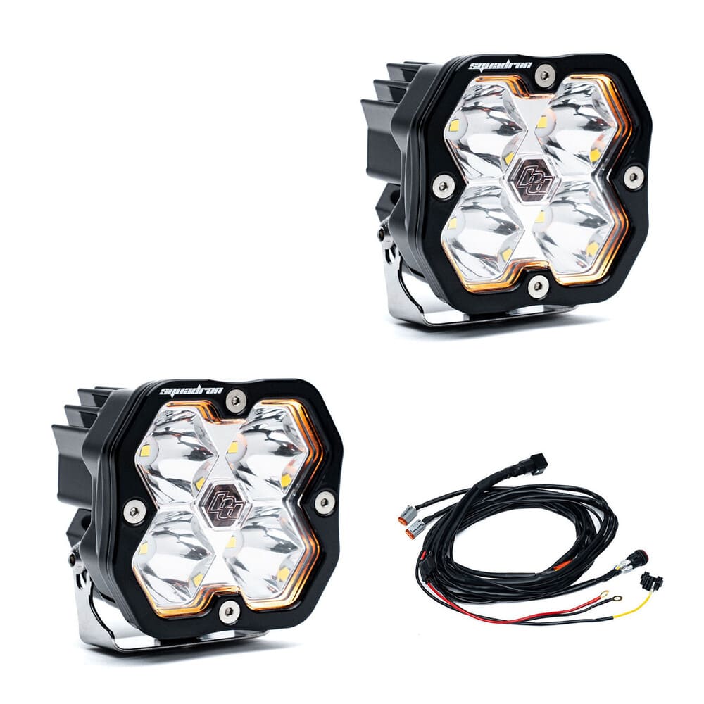 Baja Designs Squadron 2.0 Sport Black LED Auxiliary Universal Pod Light - Pair