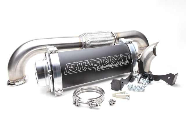 Bikeman Performance '16+ Polaris RZR XP Turbo Big MO Full Exhaust System - Bare Stainless