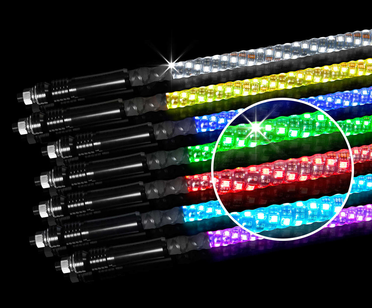 Boss Audio 24" Long RGB LED Wrapped Whip - 360° of color