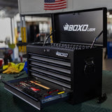 BoxoUSA Metric and SAE UTV Tool Set 258 Piece w/ 5 Drawer Hand Carry Tool Box Pro