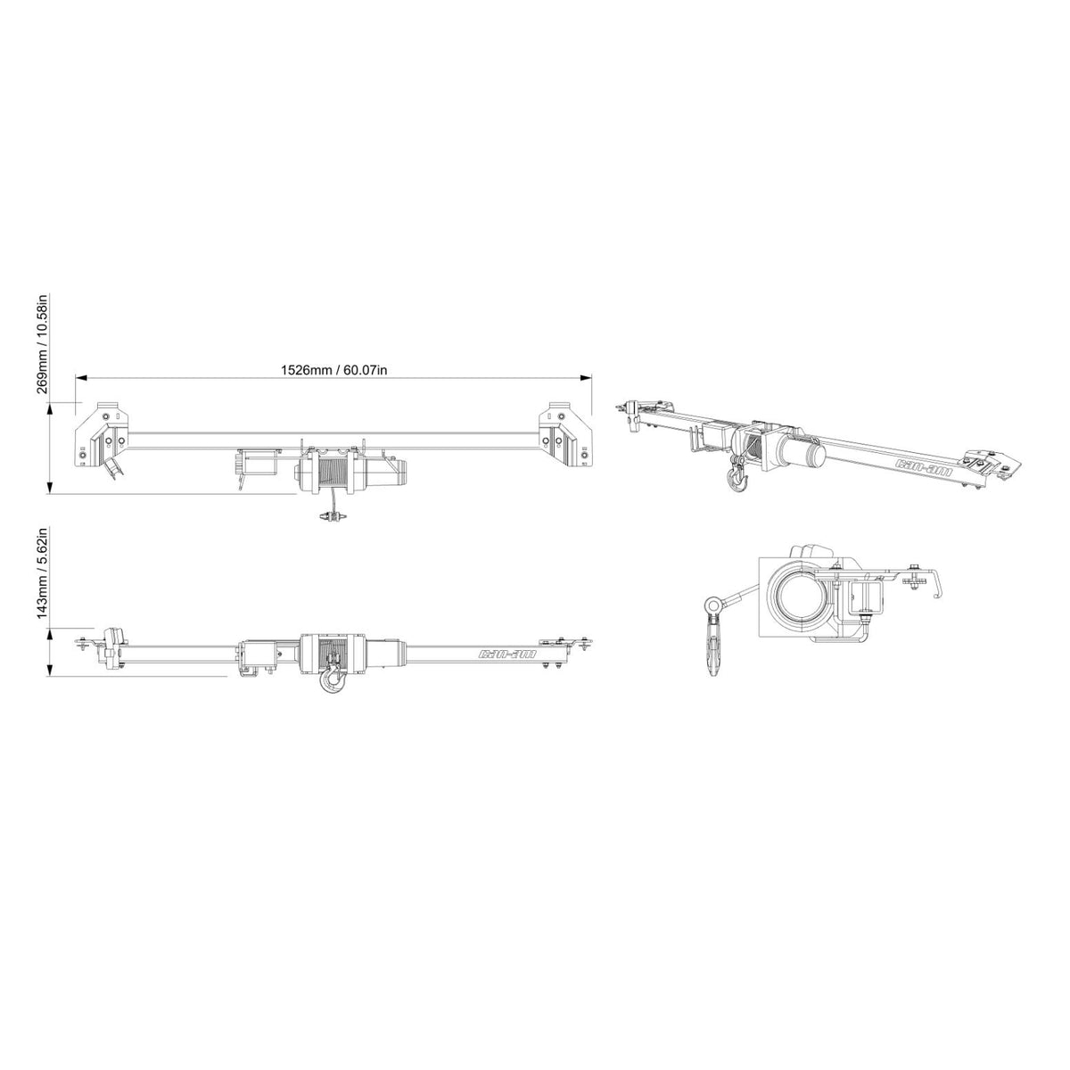 BRP '18-'27 Can-Am Defender Cargo Bed Winch