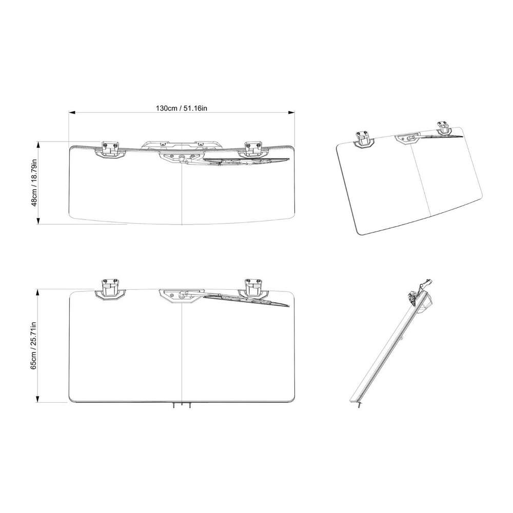 BRP '18+ Can-Am Defender Flip Glass Windshield w/ Wiper & Washer Kit