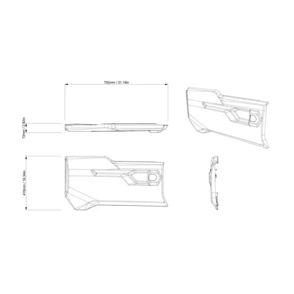 BRP '22+ Can-Am Defender Rear Right Stealth Black Door Trim