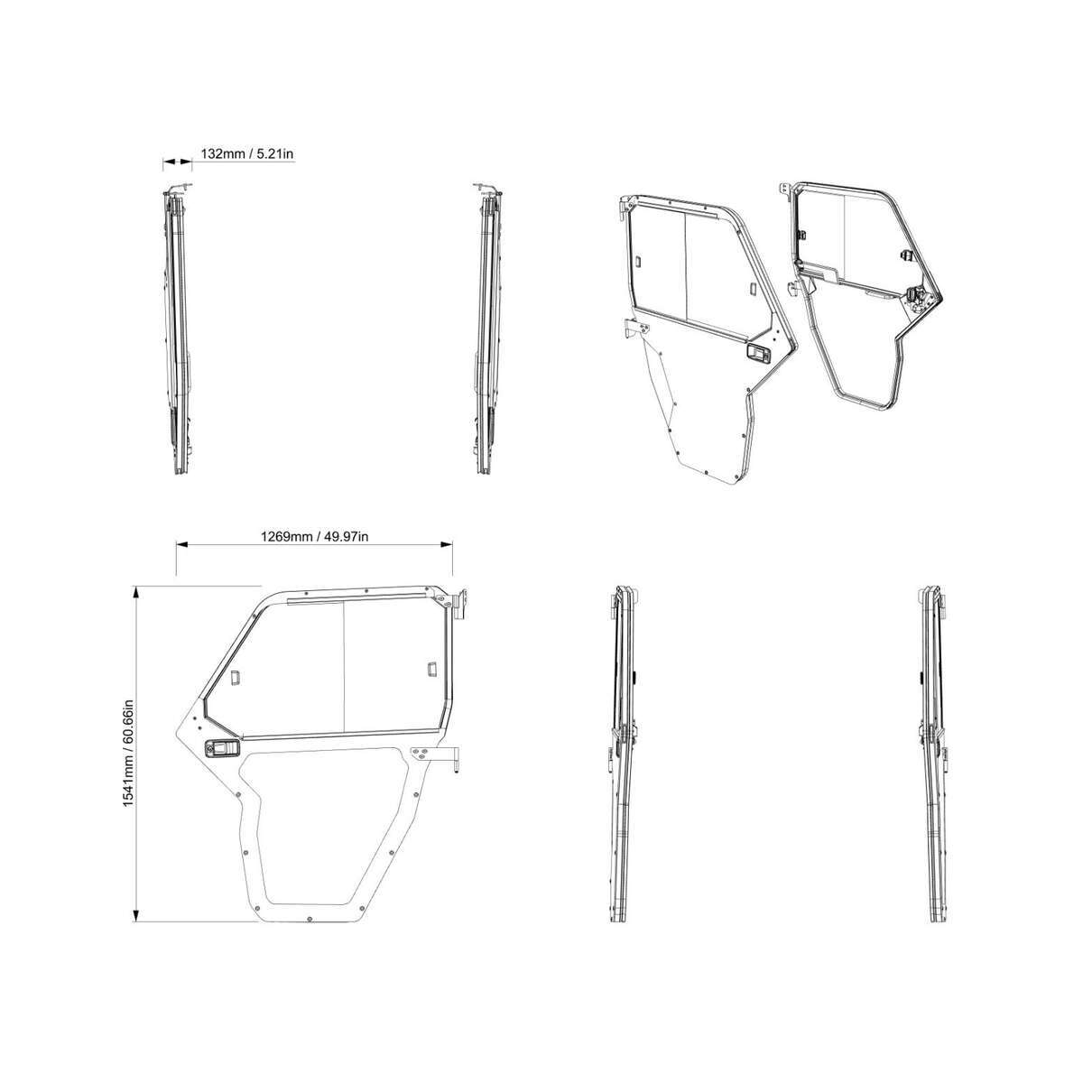 BRP '26-'27 Can-Am Defender Front Clear Rigid Doors