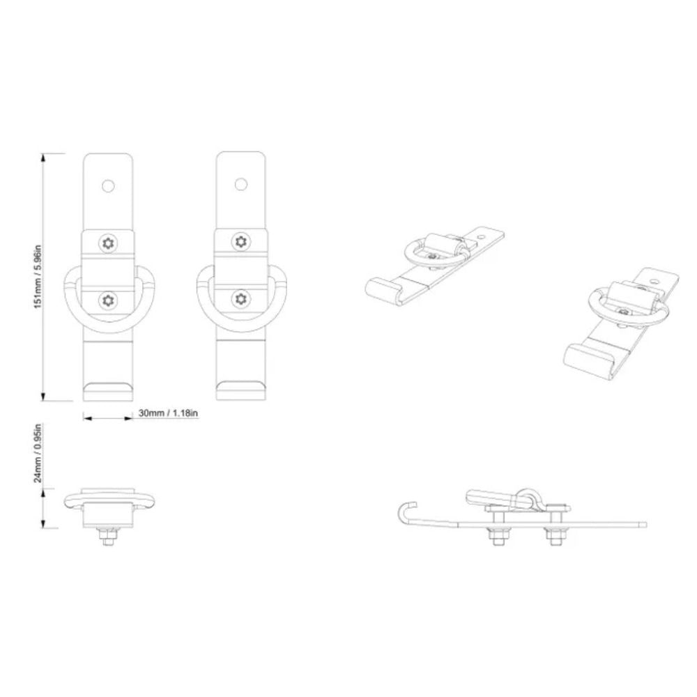 BRP '26-'27 Can-Am Defender Tie Downs Anchors