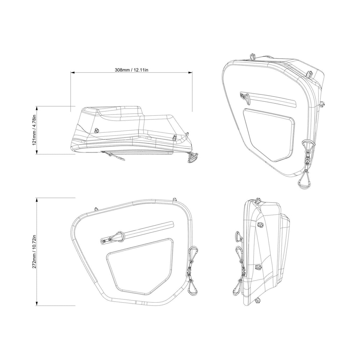 BRP Can-Am Maverick R Rear Upper Door Storage Bags