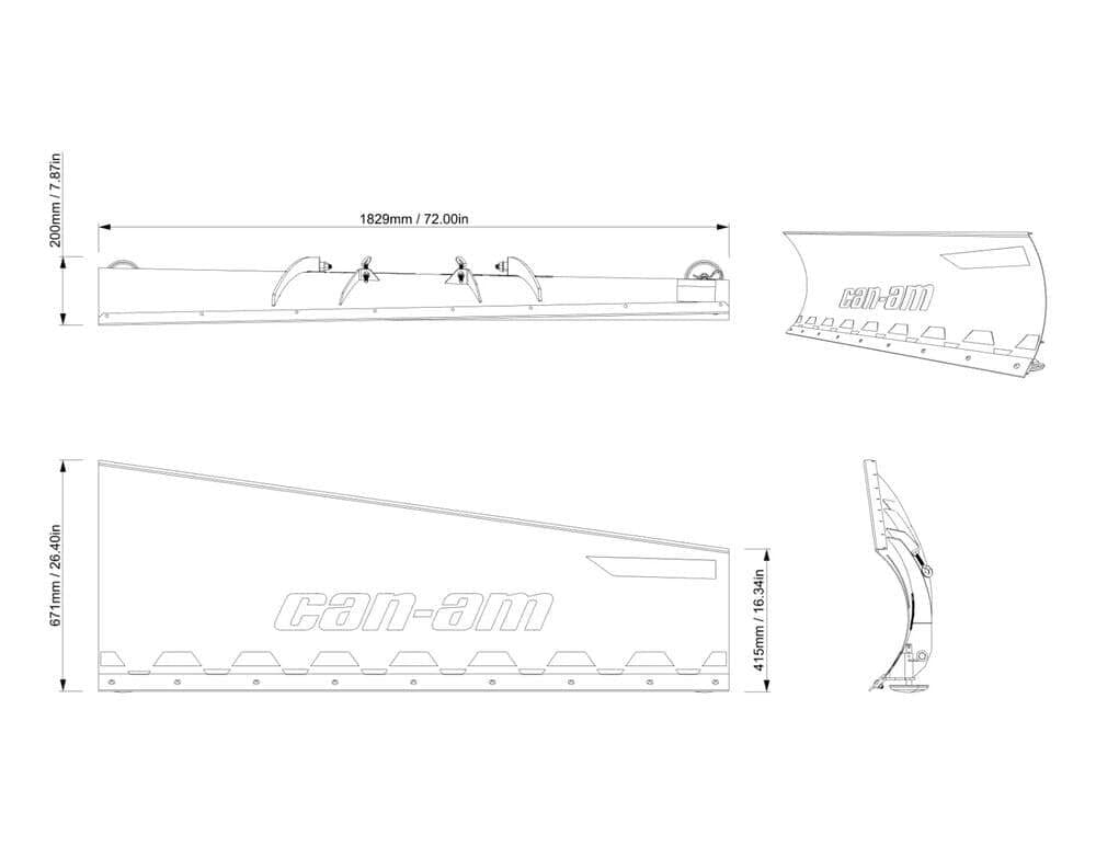 BRP Can-Am ProMount 72" Steel Oneway State Blade - 183 cm