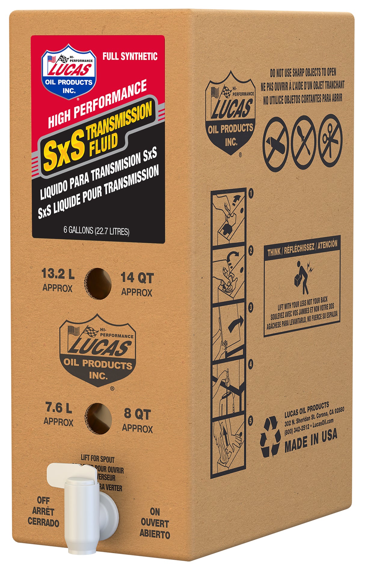 Lucas Oil Sxs Synthetic Transmission Oil 6gal Bib