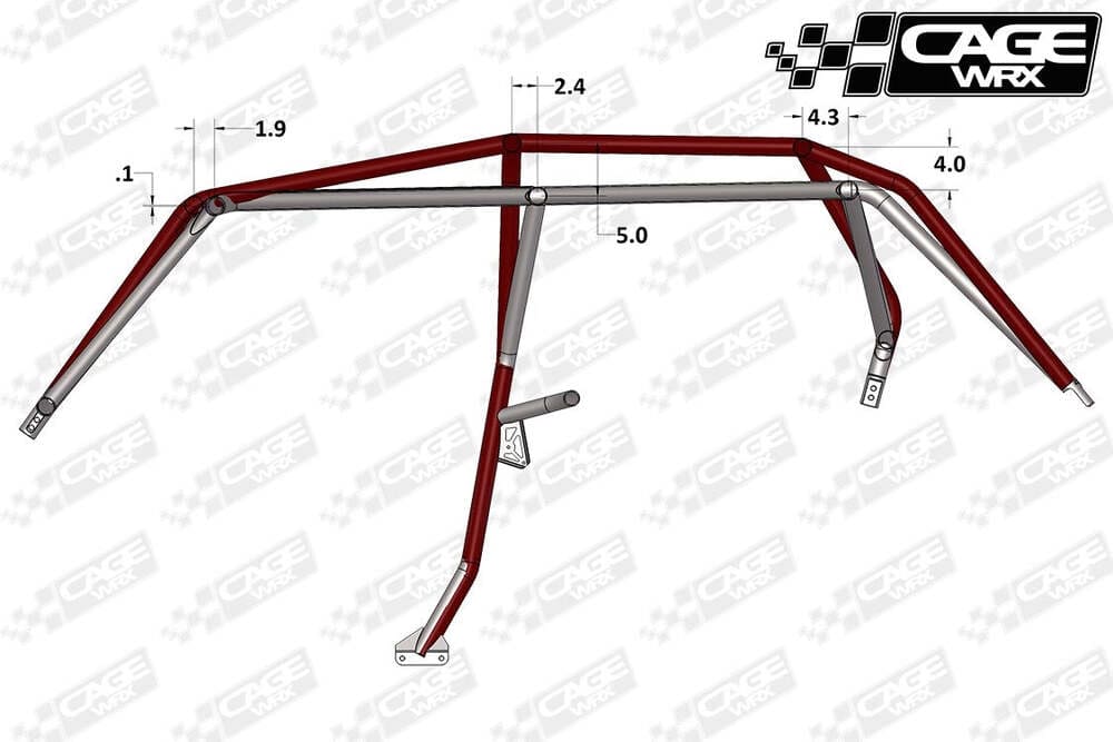 CageWRX '14-'18 Polaris RZR XP4 1000 Baja Spec Roll Cage - Assembled