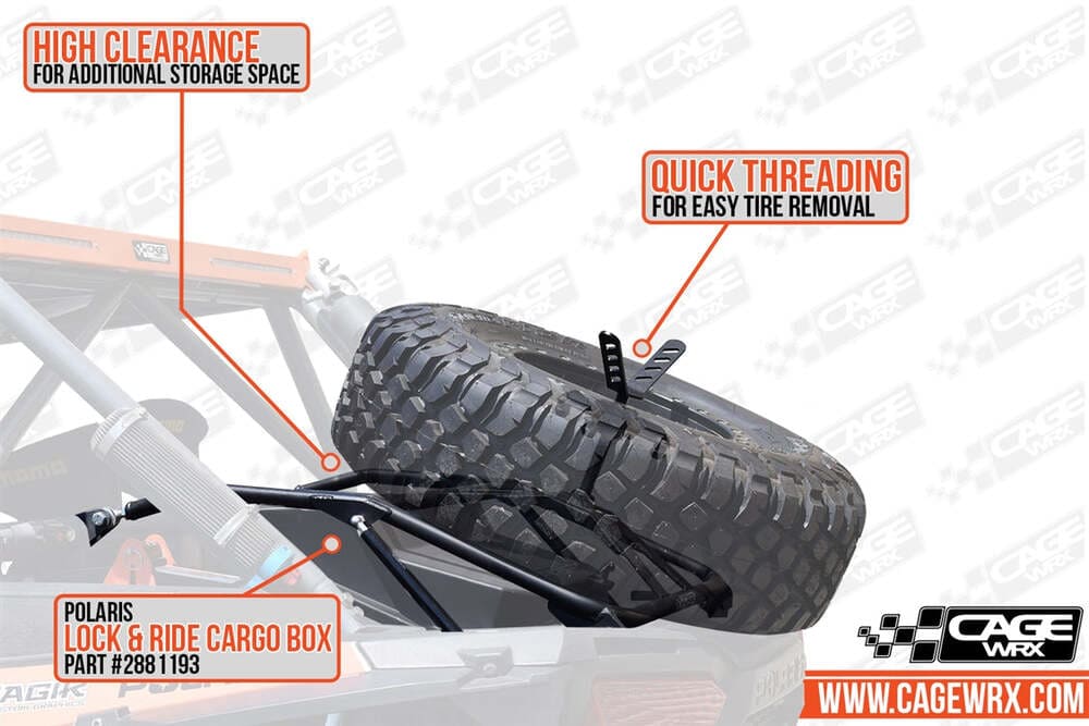 CageWRX '14-'23 Polaris RZR XP 1000 High quality Spare Tire Carrier
