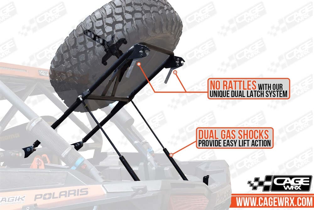 CageWRX '14-'23 Polaris RZR XP 1000 Spare Tire Carrier - Standard