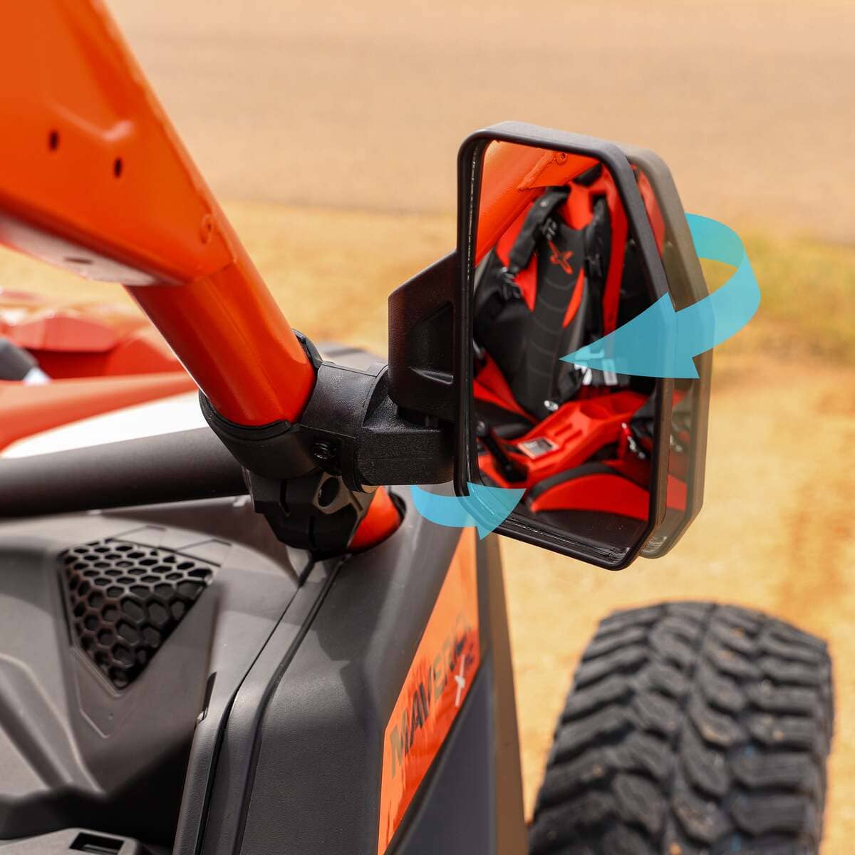 Chupacabra Offroad 1.6" - 2" Roll Cage Bar Offroad Rear Side View Mirror for UTV - Pack of 2
