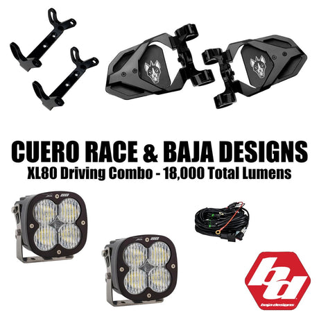 Chupacabra Offroad Cuero Race Mirror / Baja Designs XL80 Light Combo