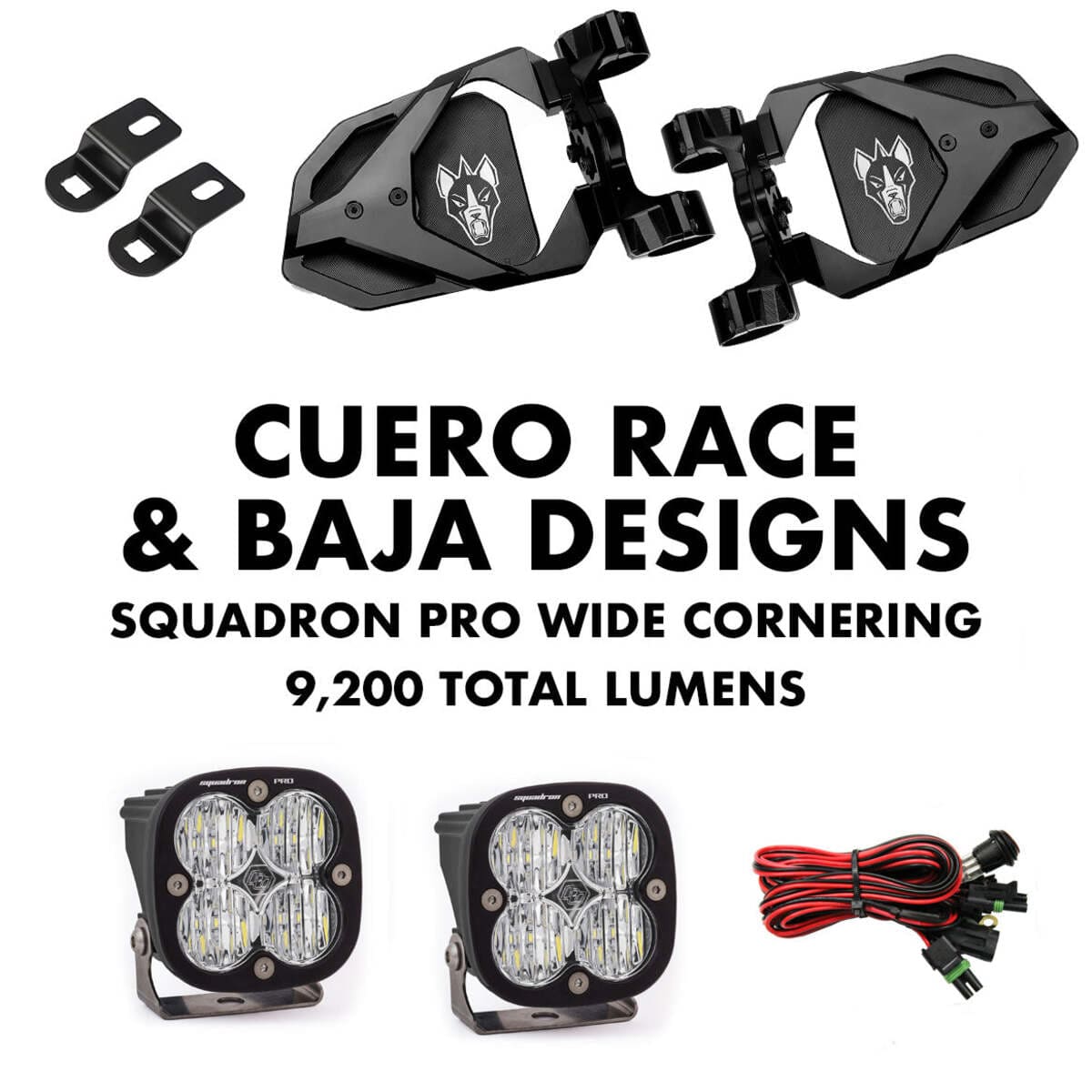 Chupacabra Offroad Cuero Race Mirror Light Combo in Black