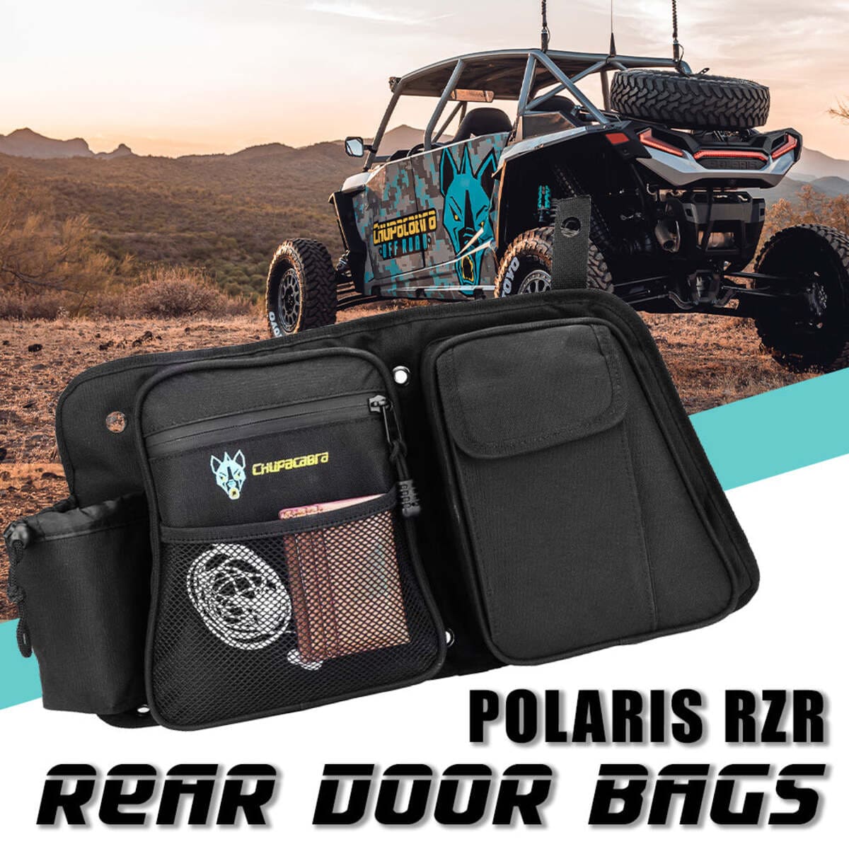 Chupacabra Offroad Polaris RZR Rear Door Bags Set of Two Right & Left