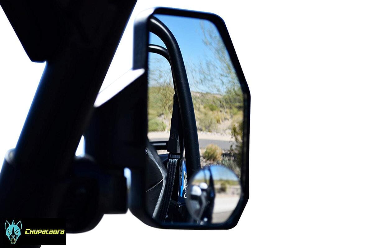 Chupacabra Offroad Rear View/Side Mirror for UTV with Spot Mirror - Right & Left Pair for 1.6" - 2"