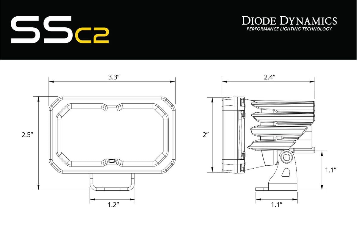 Diode Dynamics Stage Series 2" SAE/DOT White Pro Standard LED Pod - One