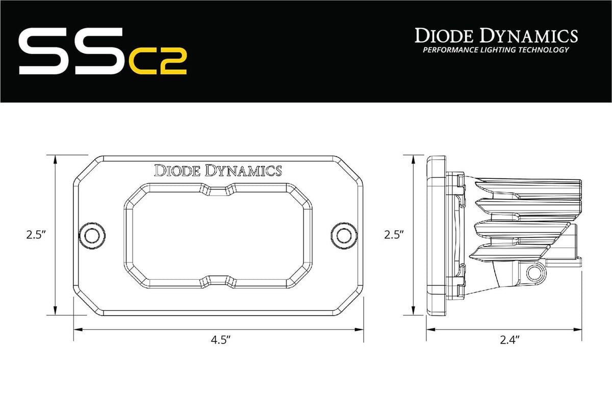 Diode Dynamics Stage Series 2" SAE White Pro Flush Mount LED Pod - One
