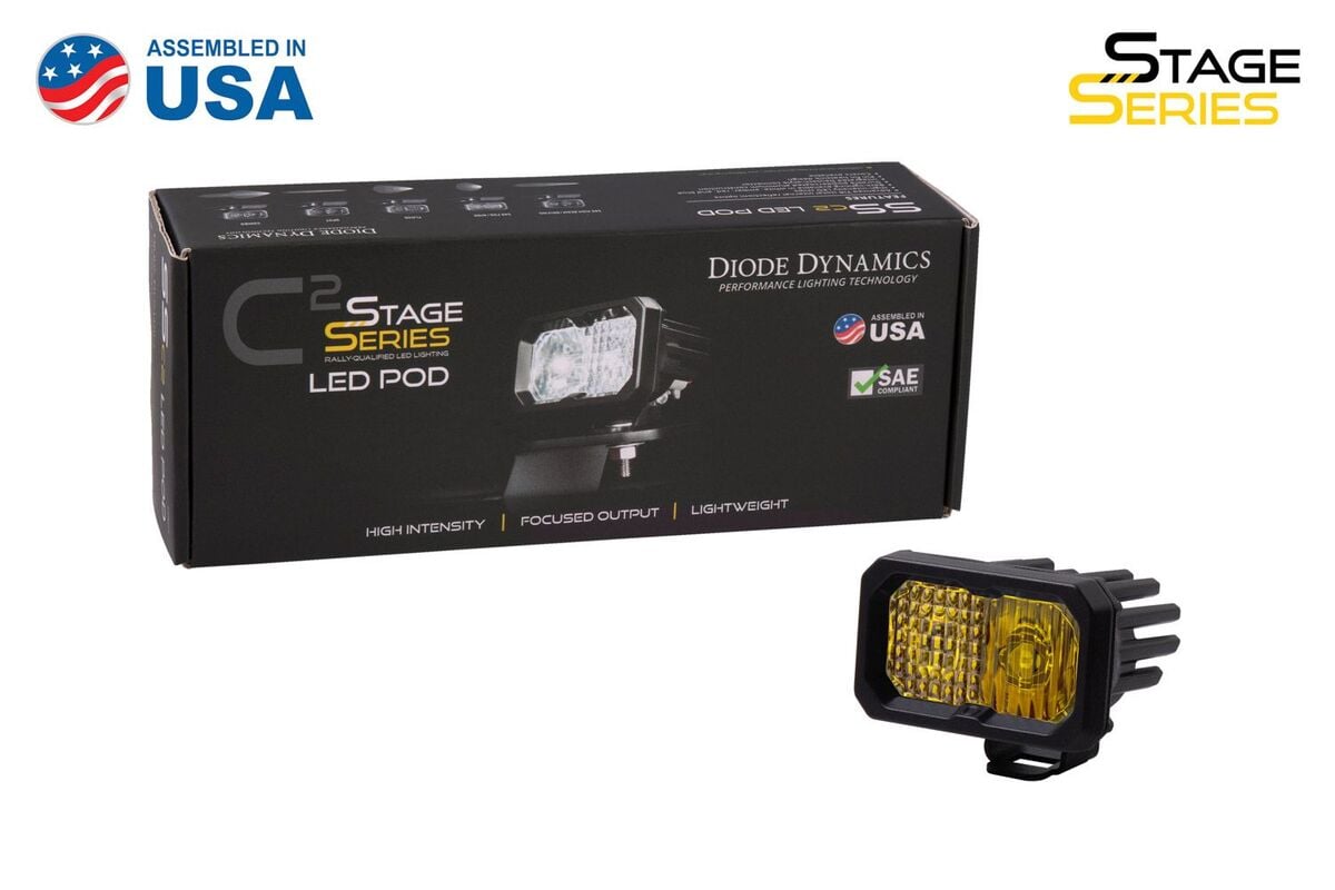 Diode Dynamics Stage Series 2" SAE Yellow Pro Standard LED Pod - One
