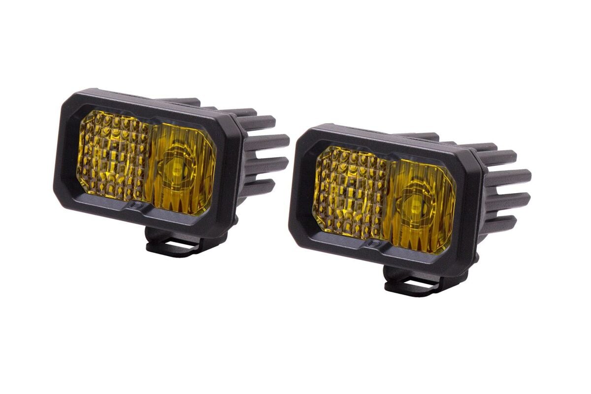 Diode Dynamics Stage Series 2” SAE Yellow Sport Standard LED Pod - Pair