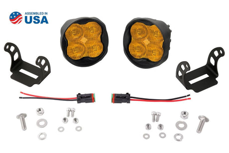Diode Dynamics Stage Series 3” SAE Yellow Max Angled LED Pod - Pair