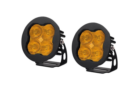 Diode Dynamics Stage Series 3” SAE Yellow Max Round LED Pod - Pair