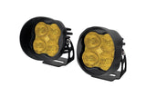Diode Dynamics Stage Series 3” SAE Yellow Pro Angled LED Pod - Pair