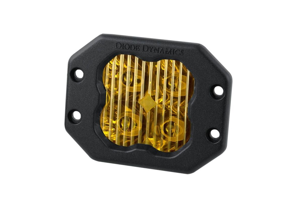 Diode Dynamics Stage Series 3” SAE Yellow Pro Flush Mount LED Pod - Single