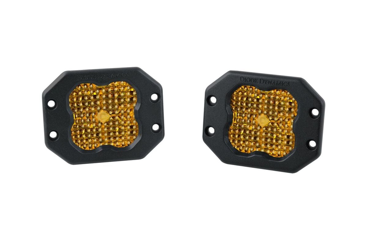 Diode Dynamics Stage Series 3” SAE Yellow Pro Flush Mount LED Pod - Pair