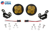 Diode Dynamics Stage Series 3” SAE Yellow Pro Round LED Pod - Pair