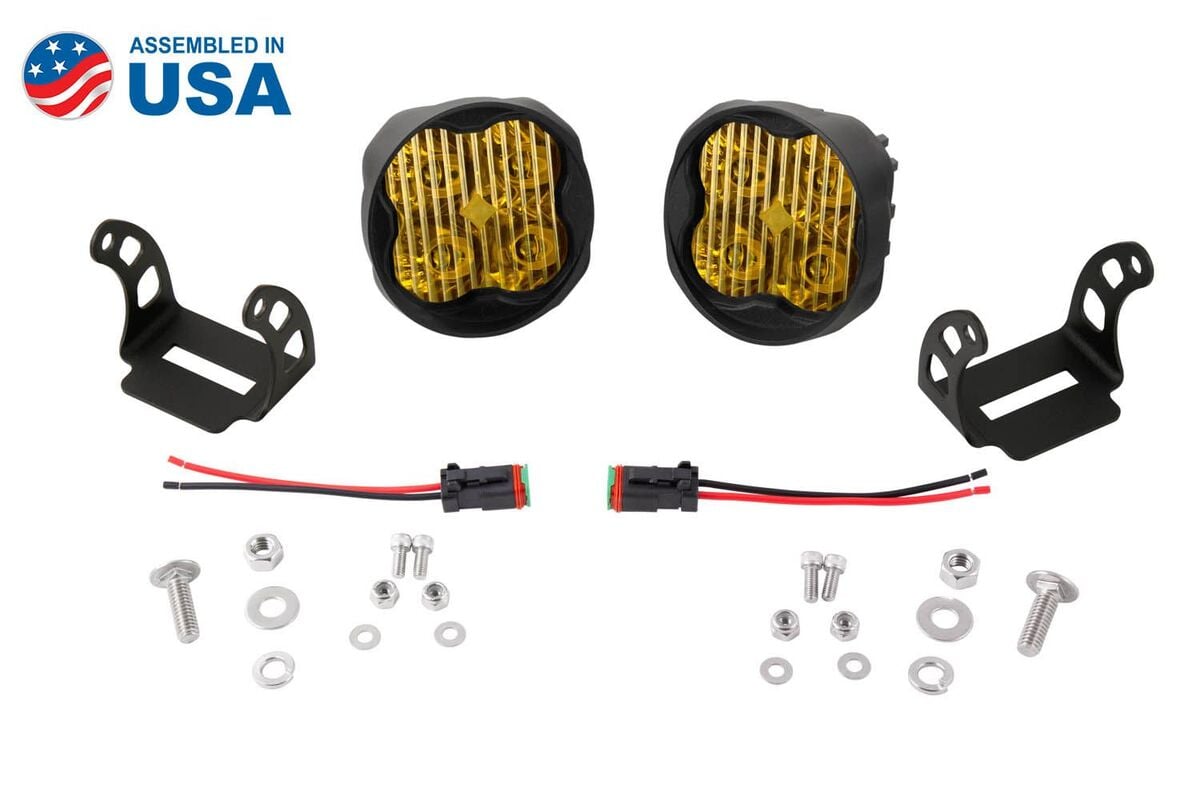 Diode Dynamics Stage Series 3” SAE Yellow Sport Angled LED Pod - Pair