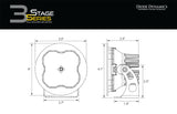 Diode Dynamics Stage Series 3” SAE Yellow Sport Round LED Pod - One